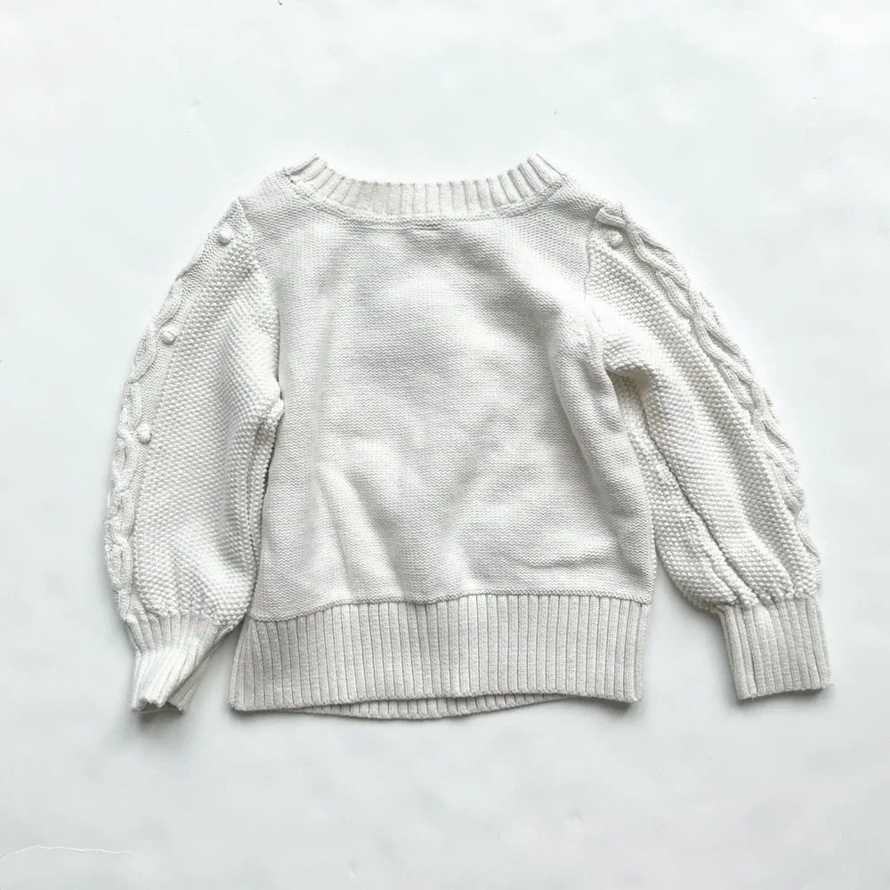 BabyGap Ivory cable knit crew neck sweater EUC 4T